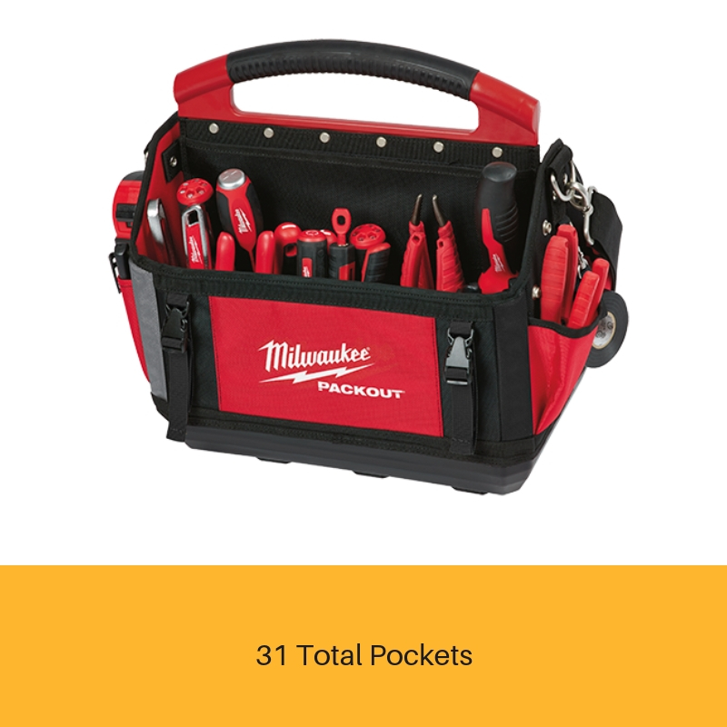 New MILWAUKEE Packout 15&quot; Tote Bag, 31 Pockets, Durable Modular Storage System | eBay