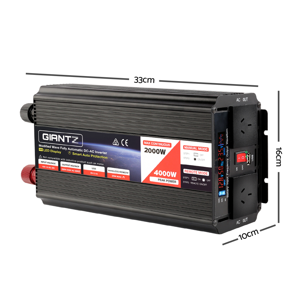 Giantz 2000W/4000W Pure Sine Wave Power Inverter