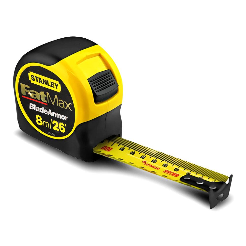 New Stanley 33-731 FatMax 8m/26' Blade Armour Tape Measure 3-Rivet End Hook