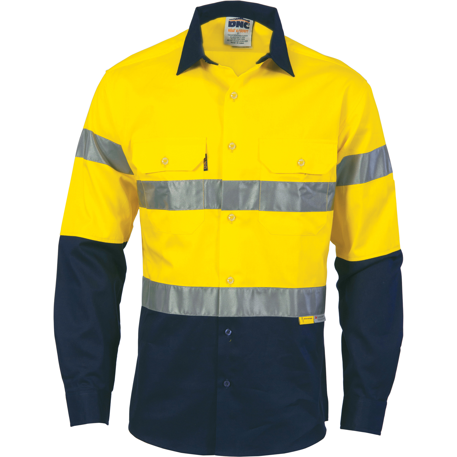 HiVis Two Tone Drill Shirts With 3M8906 R/Tape - Long Sleeve