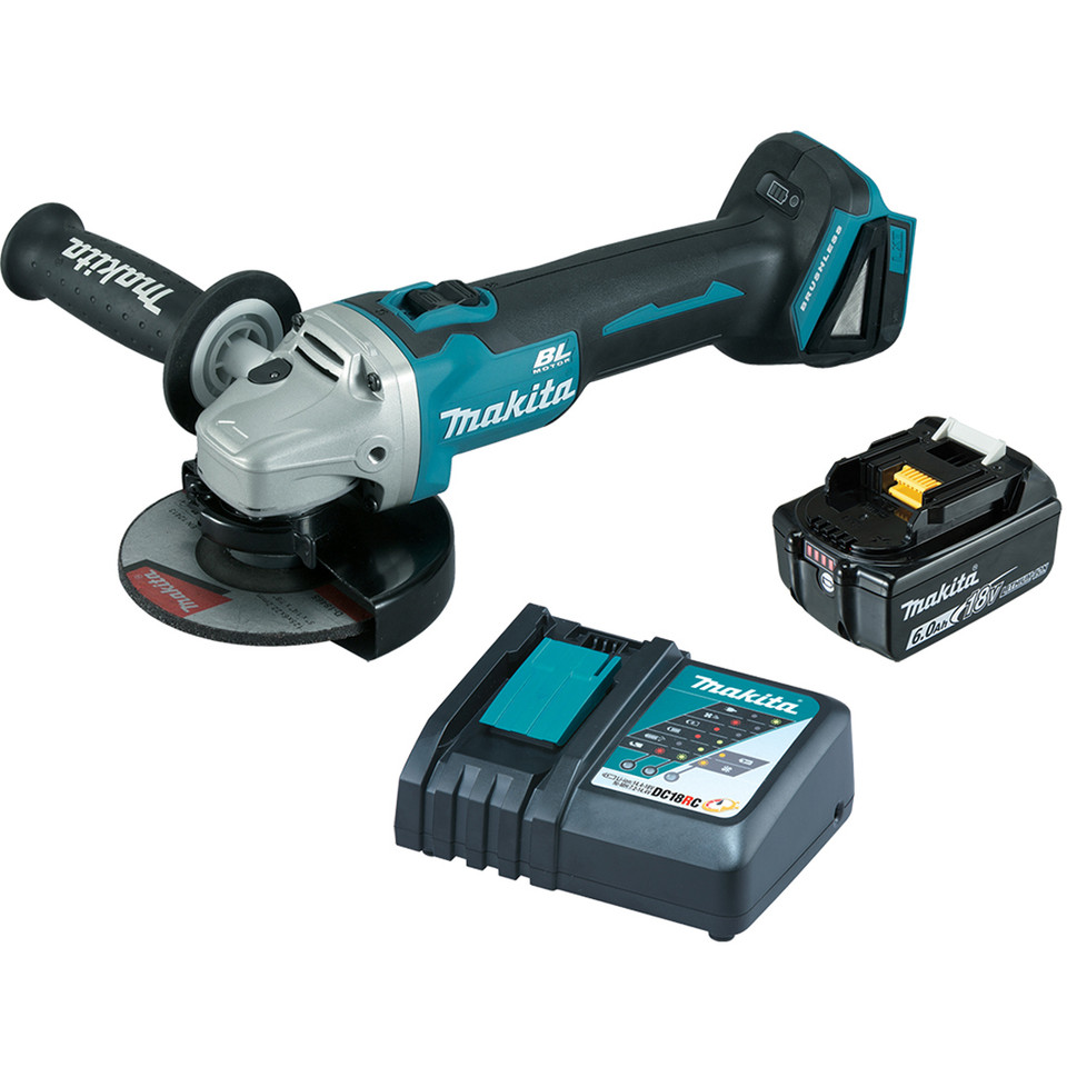 Makita 18V 6.0Ah Li-ion Cordless Brushless 125mm (5") Angle Grinder Combo Kit