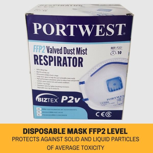 10X P2 DISPOSABLE DUST MASK WITH VALVE