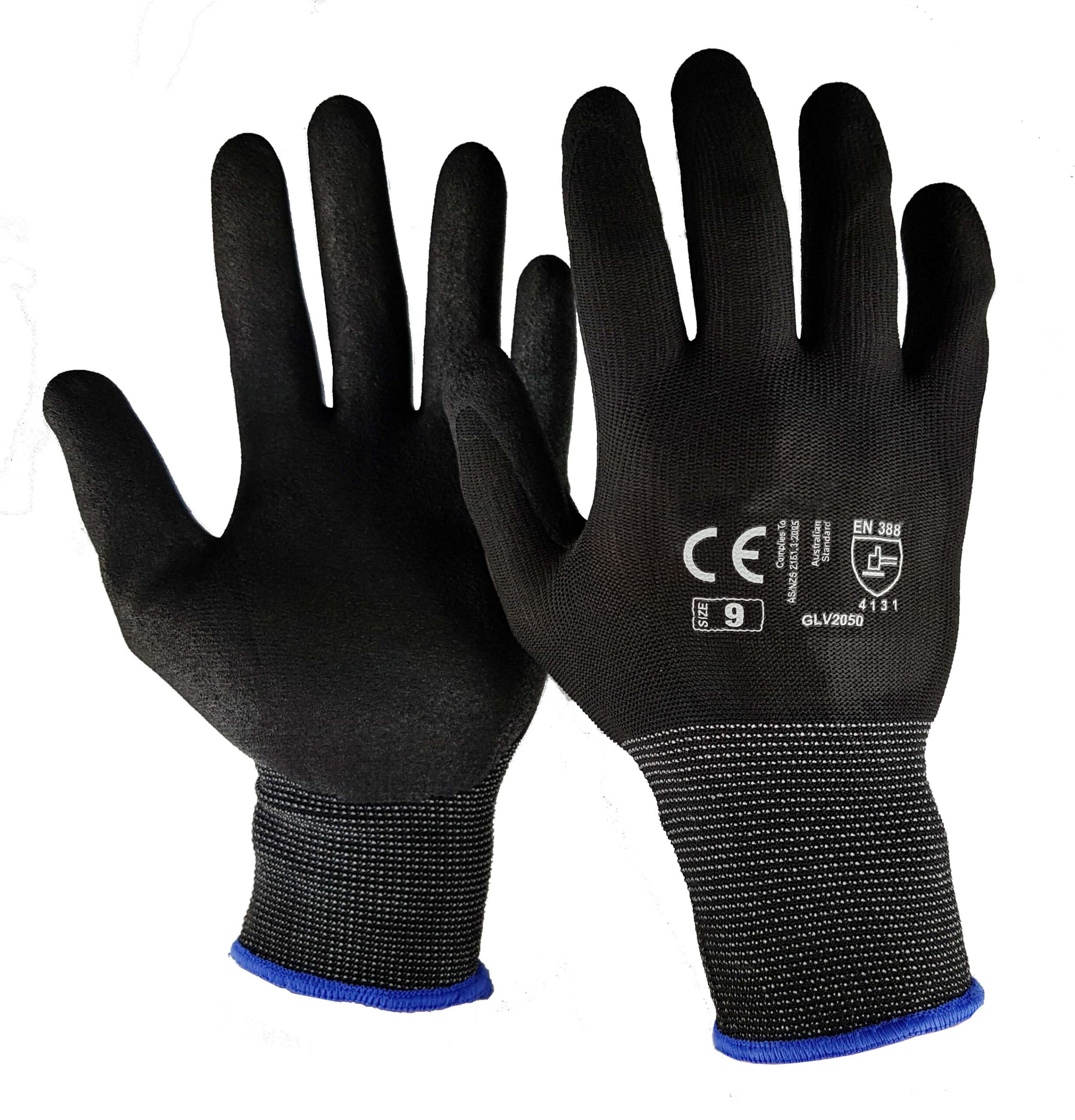 Nitrile Gloves - Industrial Black Sandy Safety Work Gloves 