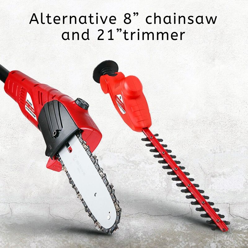 2 in 1 Cordless Chainsaw Trimmer Pole Saw Tree Cutter Pruner 20V ...