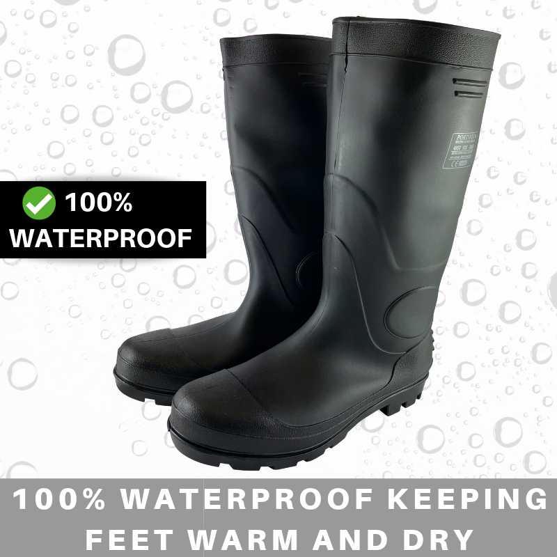 New PVC Gumboot Industrial Safety Gum Boots Heavy Duty Waterproof ...