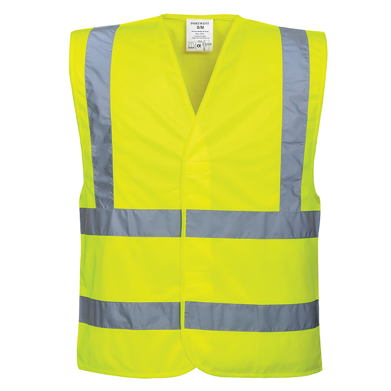 Portwest Hi-Vis Yellow Two Band Brace Vest | Xtreme Safety