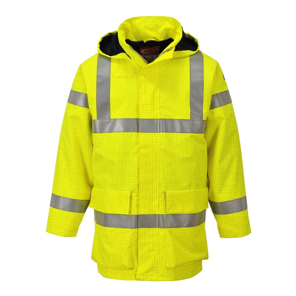 Bizflame Rain HiVis Multi Lite Jacket Hi Vis Rain Jacket Xtreme Safety