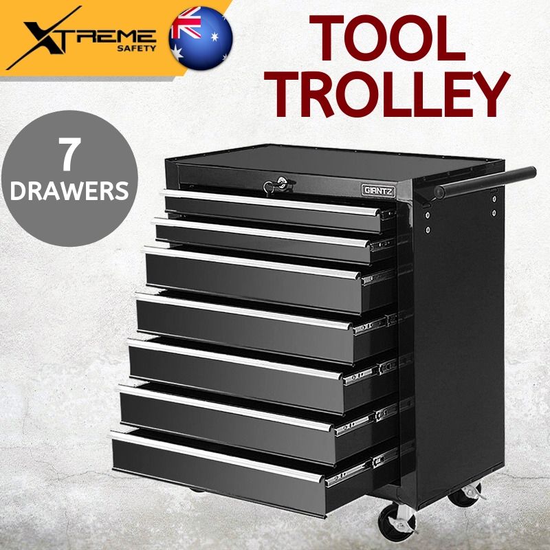 7 Drawers Tool Trolley - Black | Xtreme Safety