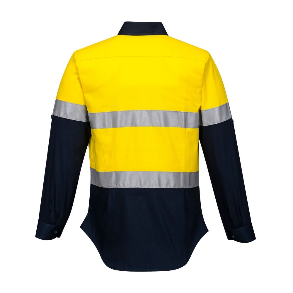 Ladies 2 Tone Regular Weight Long Sleeve Shirt with Tape | Xtreme Safety