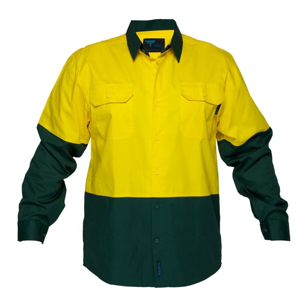 Hi-Vis Two Tone Lightweight Long Sleeve Shirt | Xtreme Safety