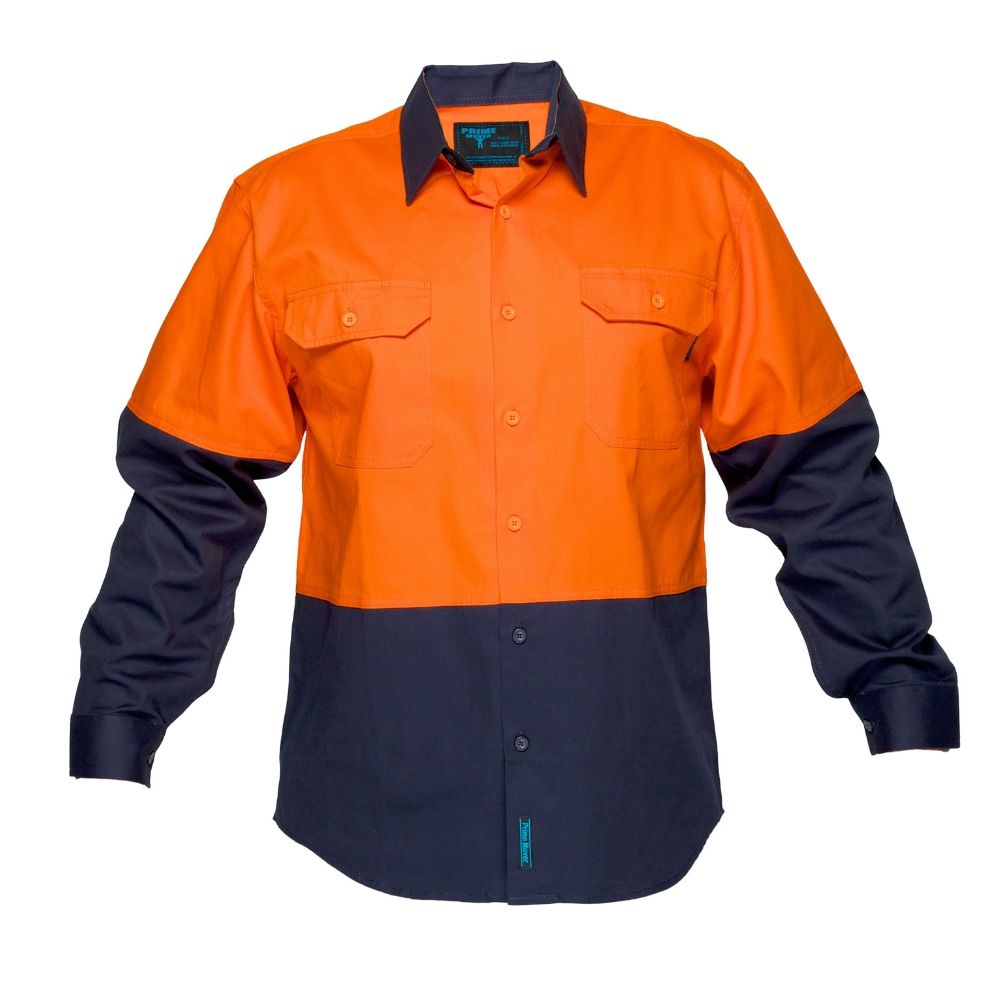 Hi-Vis Two Tone Regular Weight Long Sleeve Shirt | Xtreme Safety