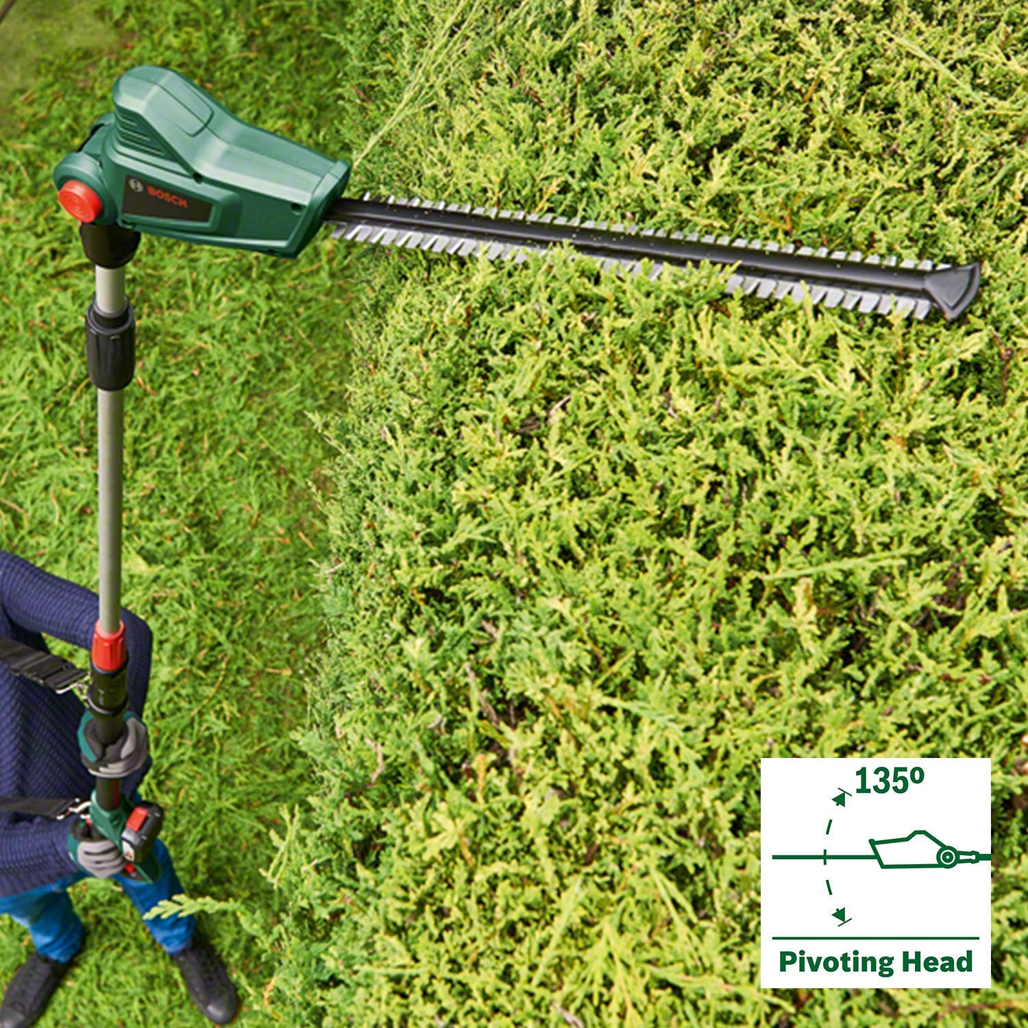 bosch cordless telescopic hedge trimmer universalhedgepole 18 with battery