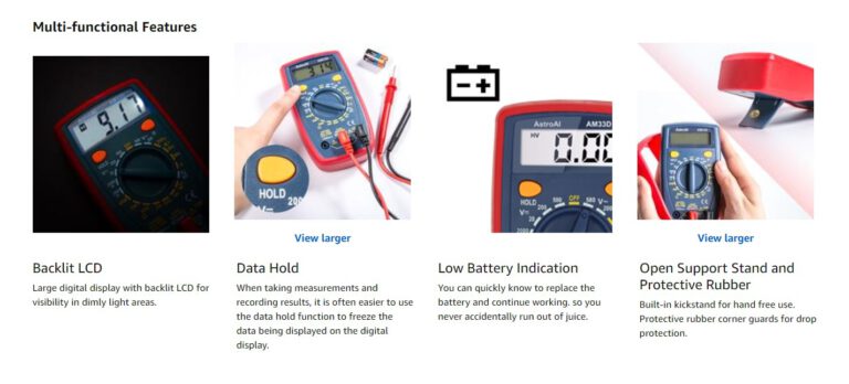 Digital Multimeter with Ohm Volt Amp and Diode Voltage Tester Meter