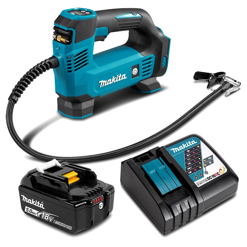 New Makita DMP180RT 18V 5.0Ah Liion Cordless Tyre Inflator Combo Kit