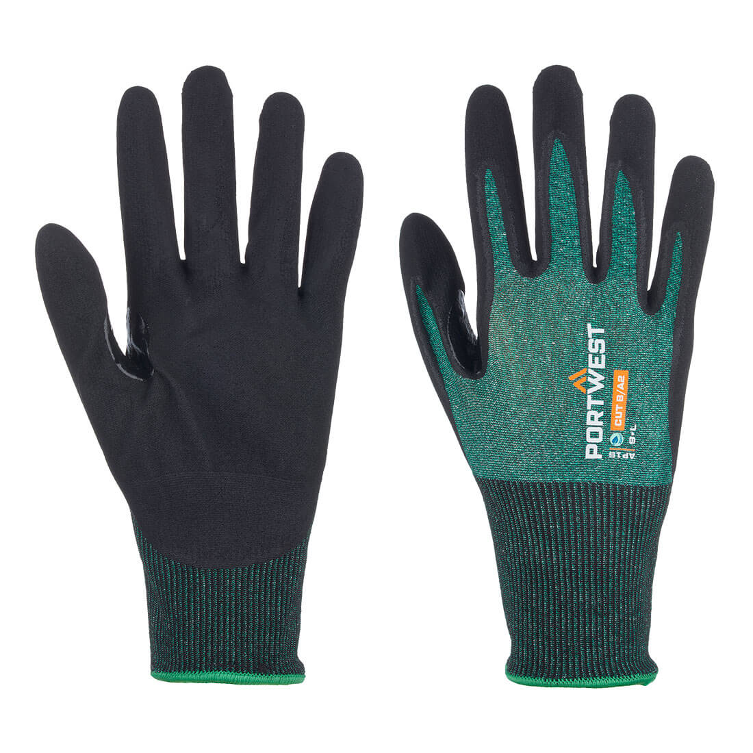 AP15 SG Cut B18 Nitrile 12 Pairs Green/Black Xtreme Safety